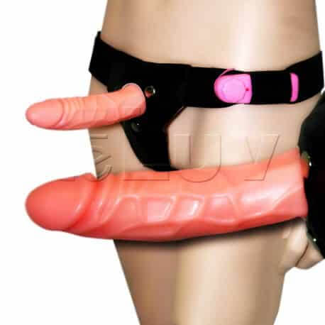 LeLuv 6.5 Male Hollow Vibrating Strap On AESSOD-003